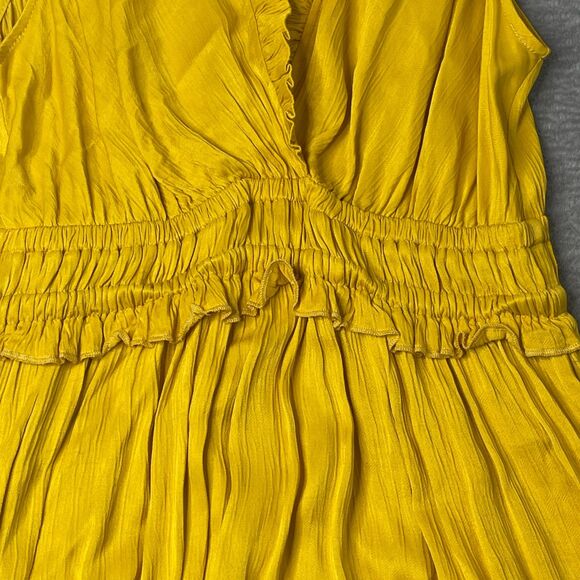 Anthropologie Maeve La Habana Yellow Ruffle Midi Dress Size S - Picture 4 of 12